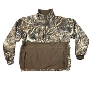 Drake Men's XL Hunting Realtree Camo 1/4 Zip Fleece Pullover Jacket SEE DESCRIPT